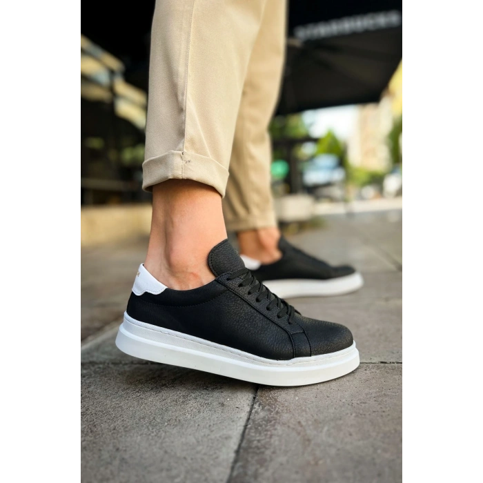 CH979 - Santoni GBT Spor Erkek Ayakkabı SIYAH/BEYAZ