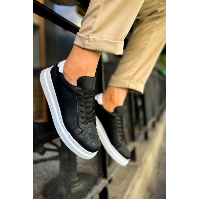 CH979 - Santoni GBT Spor Erkek Ayakkabı SIYAH/BEYAZ