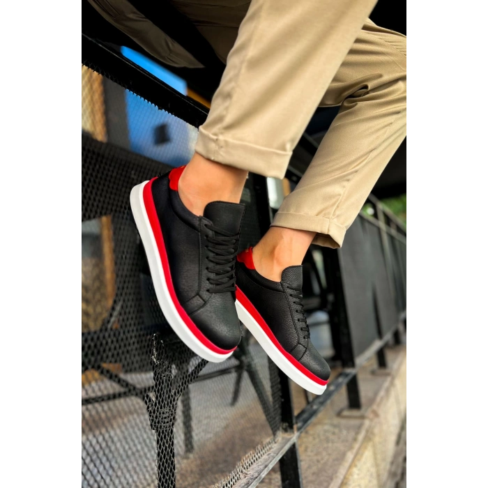 CH979 - Santoni GBT Spor Erkek Ayakkabı SIYAH/KIRMIZI