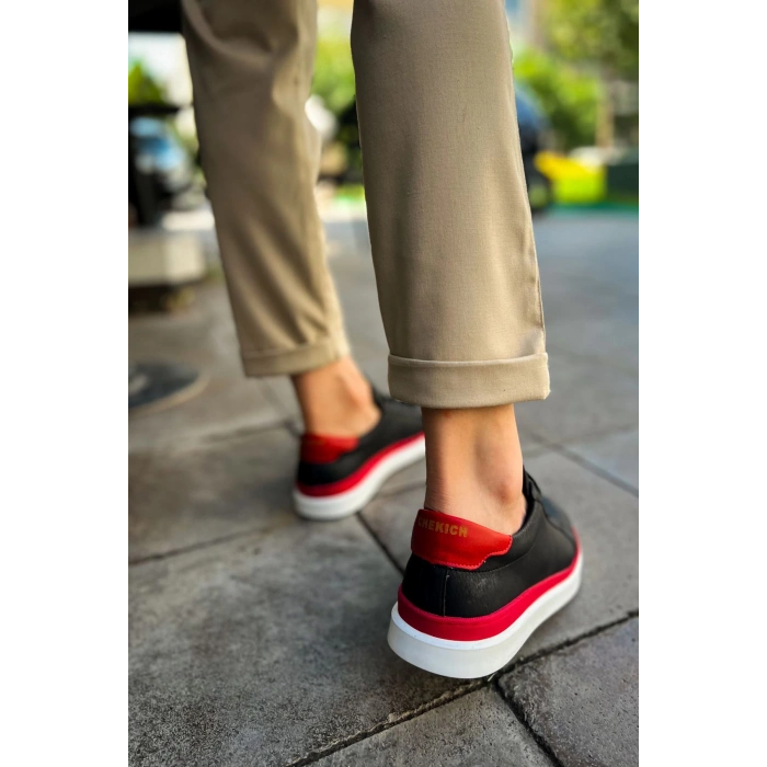 CH979 - Santoni GBT Spor Erkek Ayakkabı SIYAH/KIRMIZI