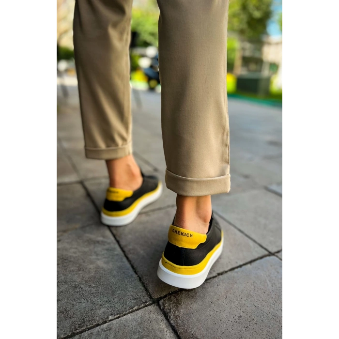 CH979 - Santoni GBT Spor Erkek Ayakkabı SIYAH/SARI