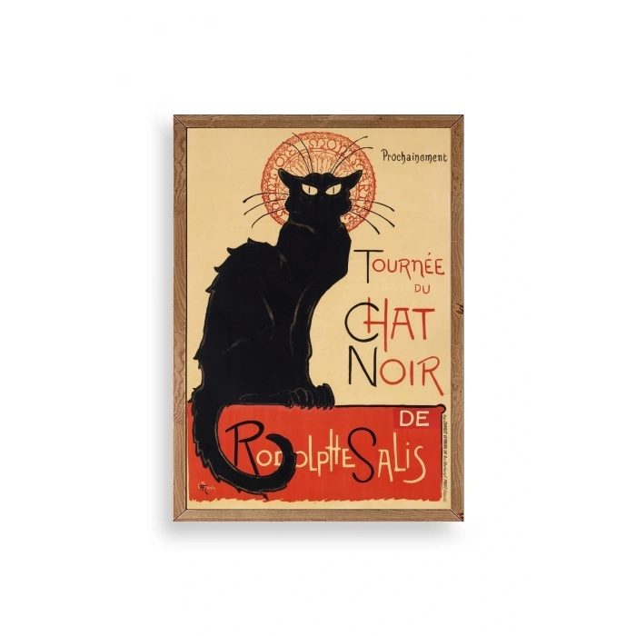 Chat Noir Ahşap Çerçeveli Tablo 17 x 23