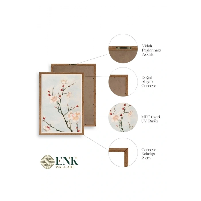 Cherry Blossom Ahşap Çerçeveli Tablo 50 x 70