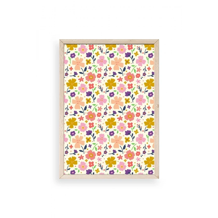 Çiçek Ahşap Çerçeveli Tablo 17 x 23