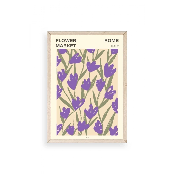 Çiçek Ahşap Çerçeveli Tablo 17 x 23