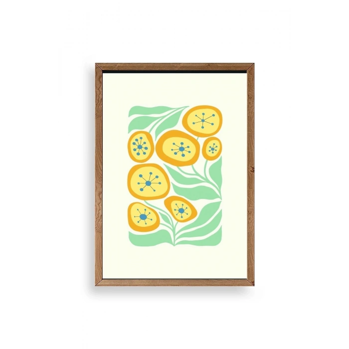 Çiçek Ahşap Çerçeveli Tablo 17 x 23