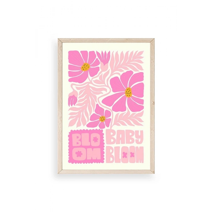 Çiçek Ahşap Çerçeveli Tablo 17 x 23