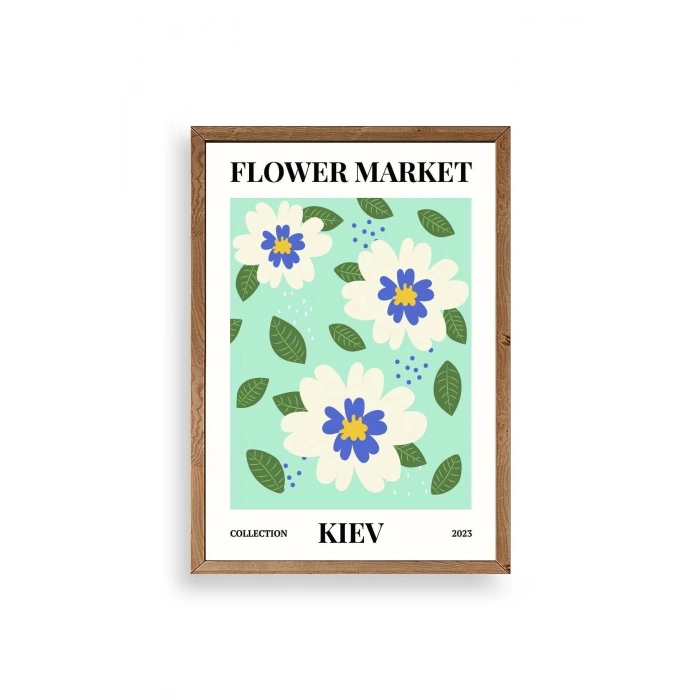 Çiçek Ahşap Çerçeveli Tablo 17 x 23