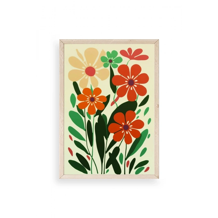 Çiçek Ahşap Çerçeveli Tablo 17 x 23