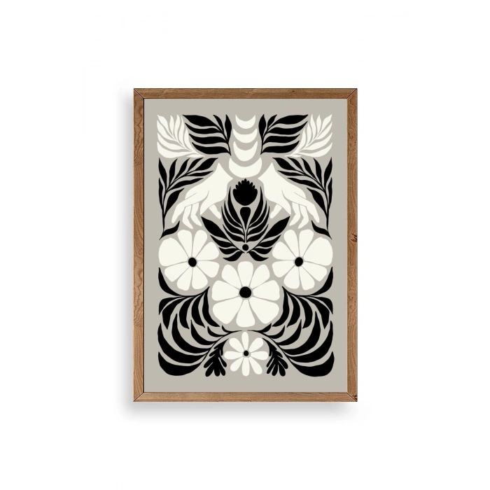 Çiçek Ahşap Çerçeveli Tablo 17 x 23