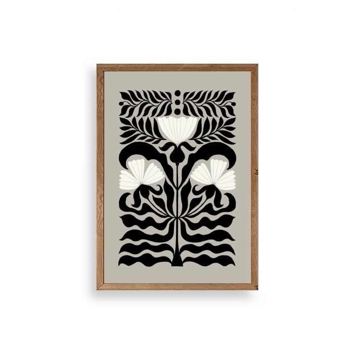 Çiçek Ahşap Çerçeveli Tablo 17 x 23