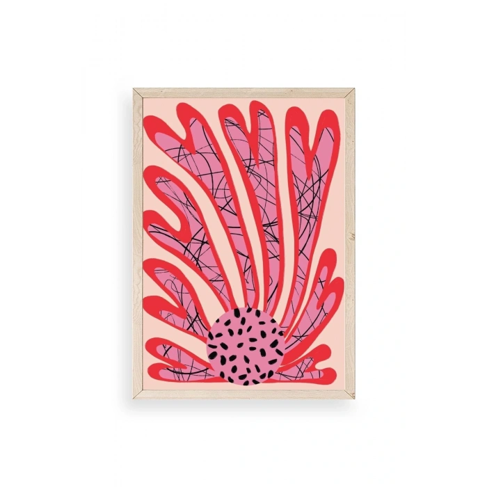 Çiçek Ahşap Çerçeveli Tablo 17 x 23