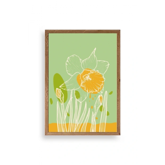 Çiçek Ahşap Çerçeveli Tablo 17 x 23