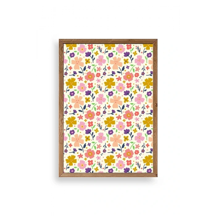 Çiçek Ahşap Çerçeveli Tablo 17 x 23