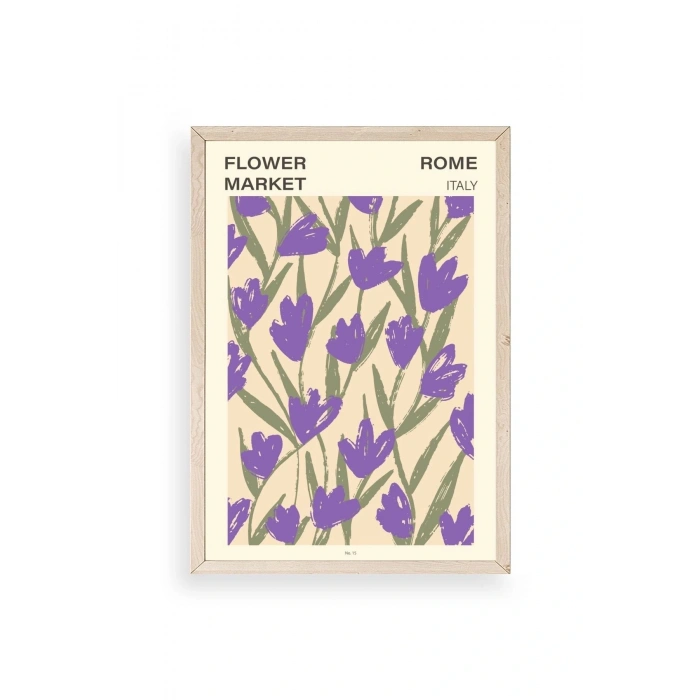 Çiçek Ahşap Çerçeveli Tablo 17 x 23