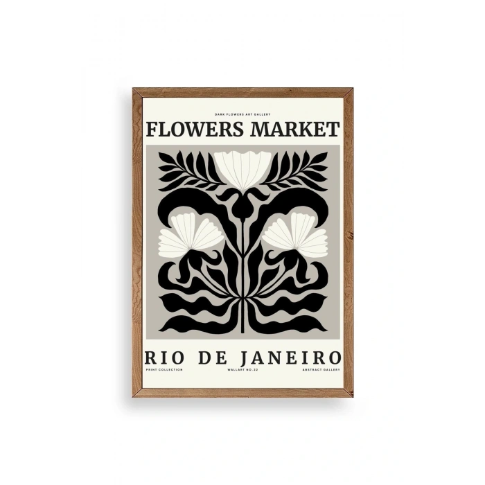 Çiçek Ahşap Çerçeveli Tablo 17 x 23