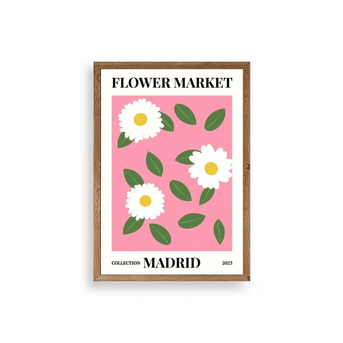 Çiçek Ahşap Çerçeveli Tablo 17 x 23