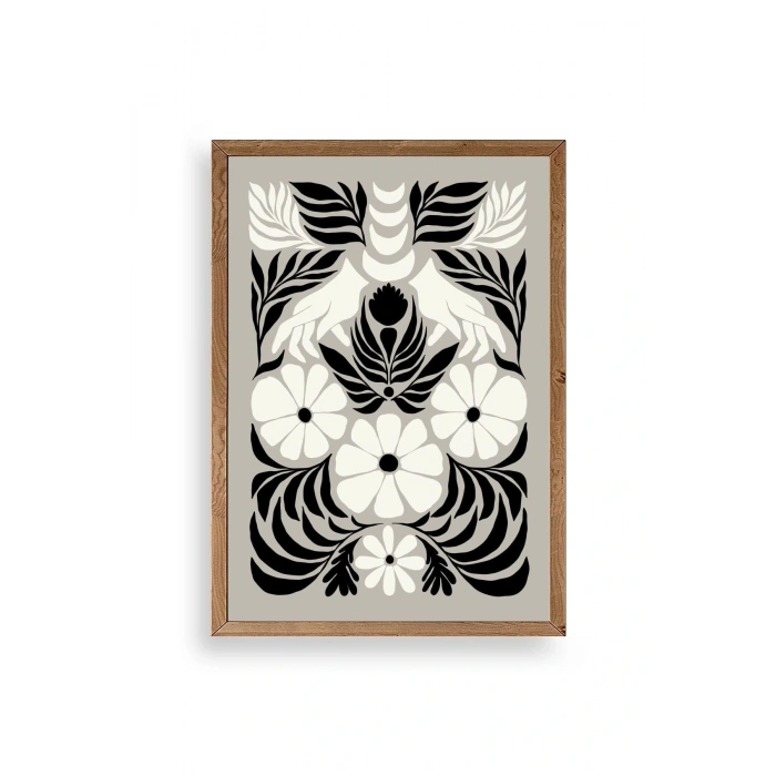 Çiçek Ahşap Çerçeveli Tablo 17 x 23