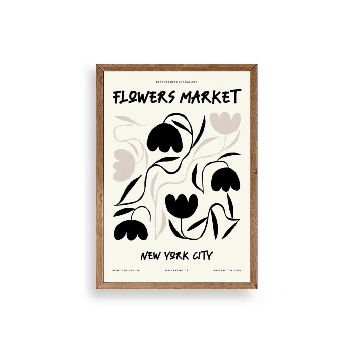 Çiçek Ahşap Çerçeveli Tablo 17 x 23