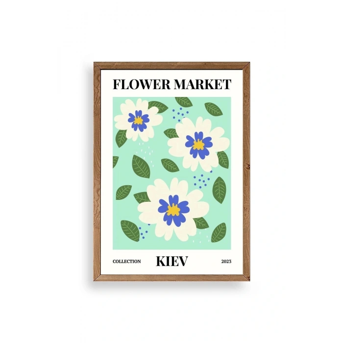 Çiçek Ahşap Çerçeveli Tablo 17 x 23