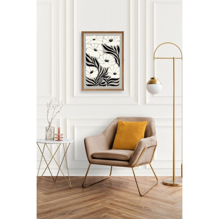 Çiçek Ahşap Çerçeveli Tablo 17 x 23