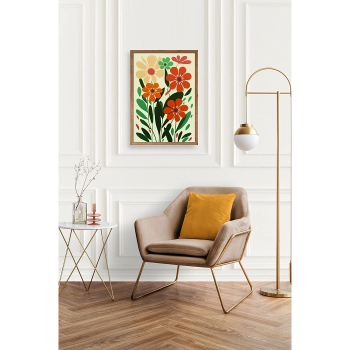 Çiçek Ahşap Çerçeveli Tablo 17 x 23