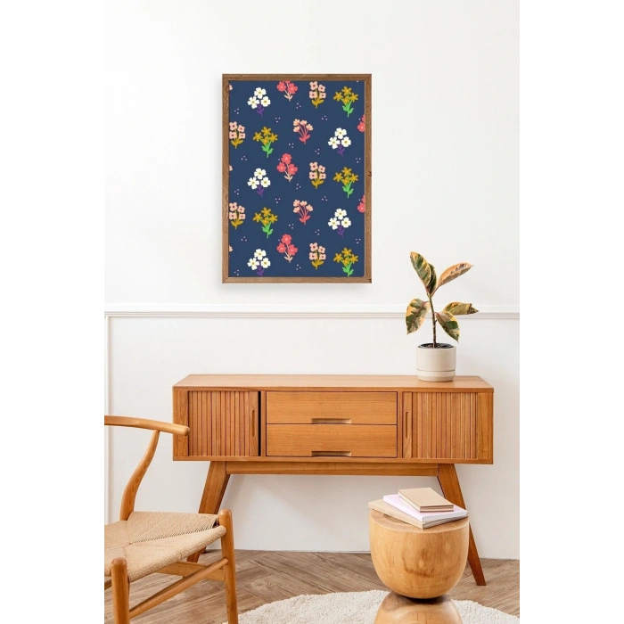 Çiçek Ahşap Çerçeveli Tablo 17 x 23