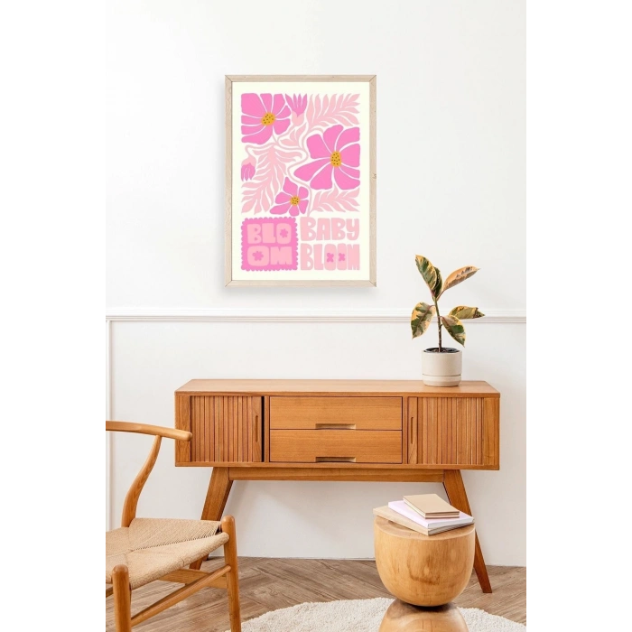 Çiçek Ahşap Çerçeveli Tablo 17 x 23