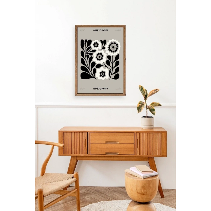 Çiçek Ahşap Çerçeveli Tablo 17 x 23