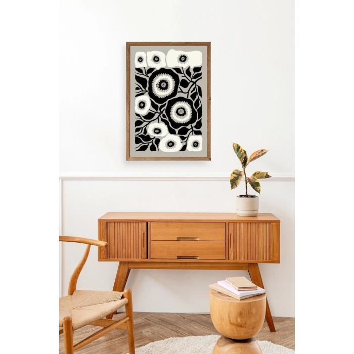 Çiçek Ahşap Çerçeveli Tablo 17 x 23