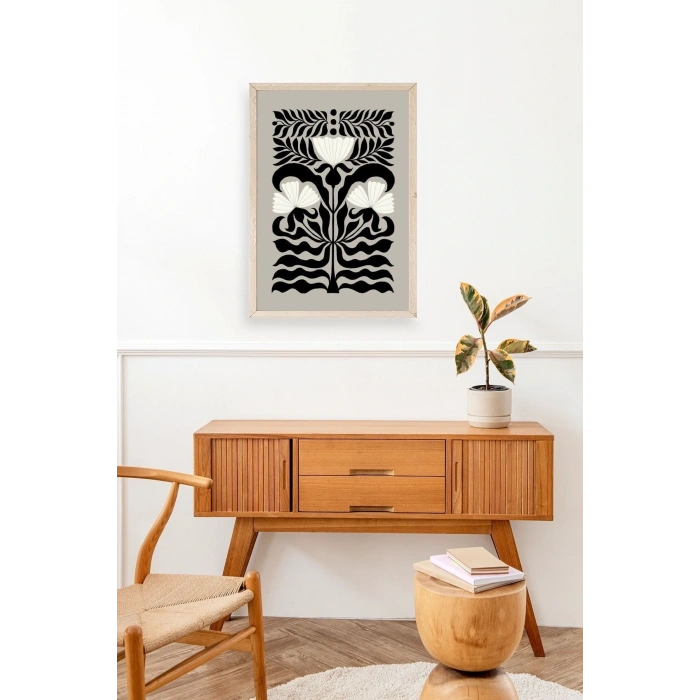 Çiçek Ahşap Çerçeveli Tablo 17 x 23