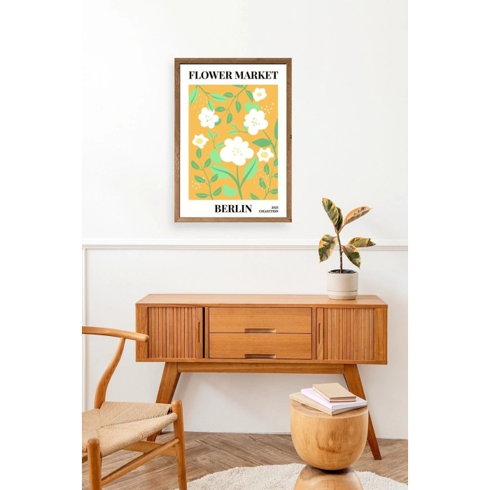 Çiçek Ahşap Çerçeveli Tablo 17 x 23