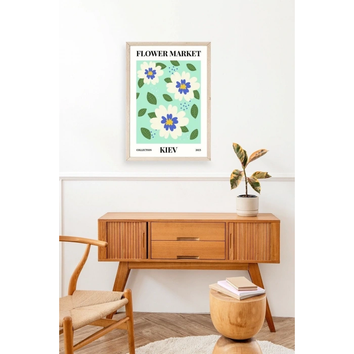 Çiçek Ahşap Çerçeveli Tablo 17 x 23