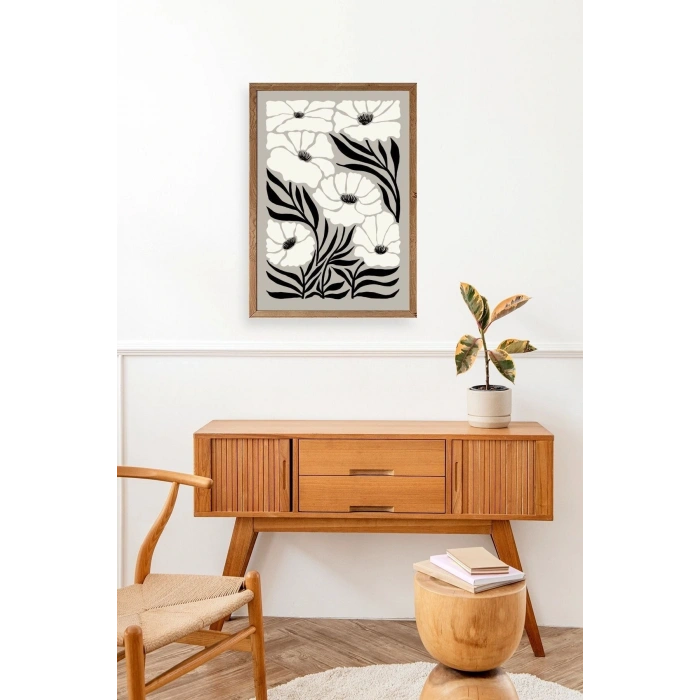 Çiçek Ahşap Çerçeveli Tablo 17 x 23