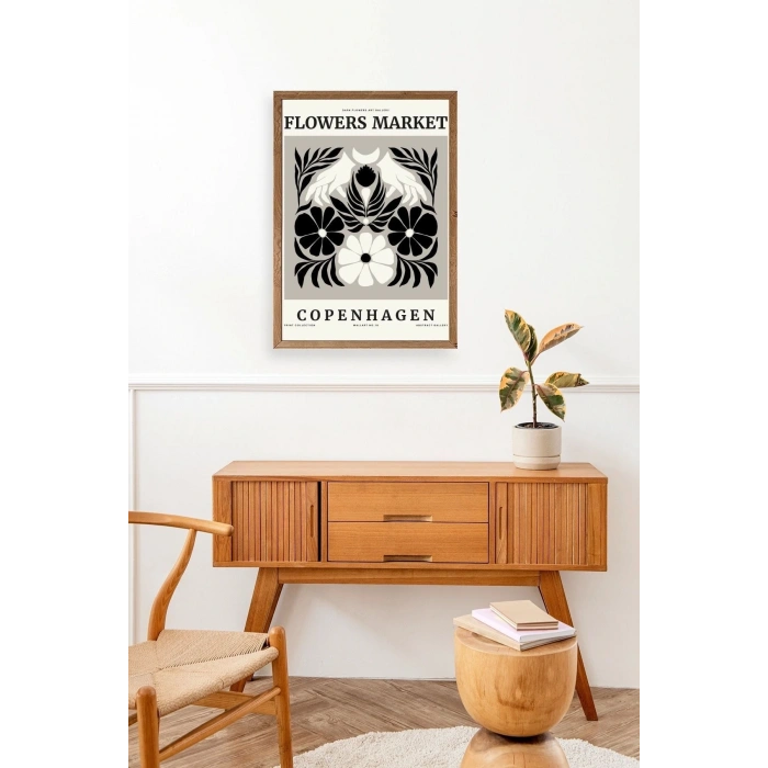 Çiçek Ahşap Çerçeveli Tablo 17 x 23