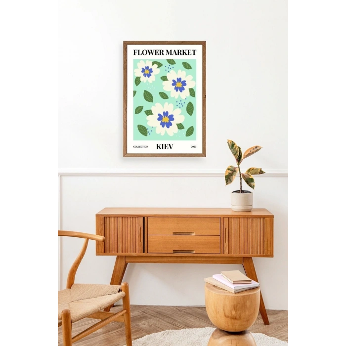 Çiçek Ahşap Çerçeveli Tablo 17 x 23