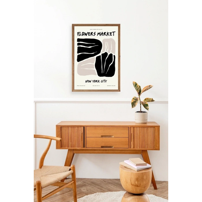 Çiçek Ahşap Çerçeveli Tablo 17 x 23