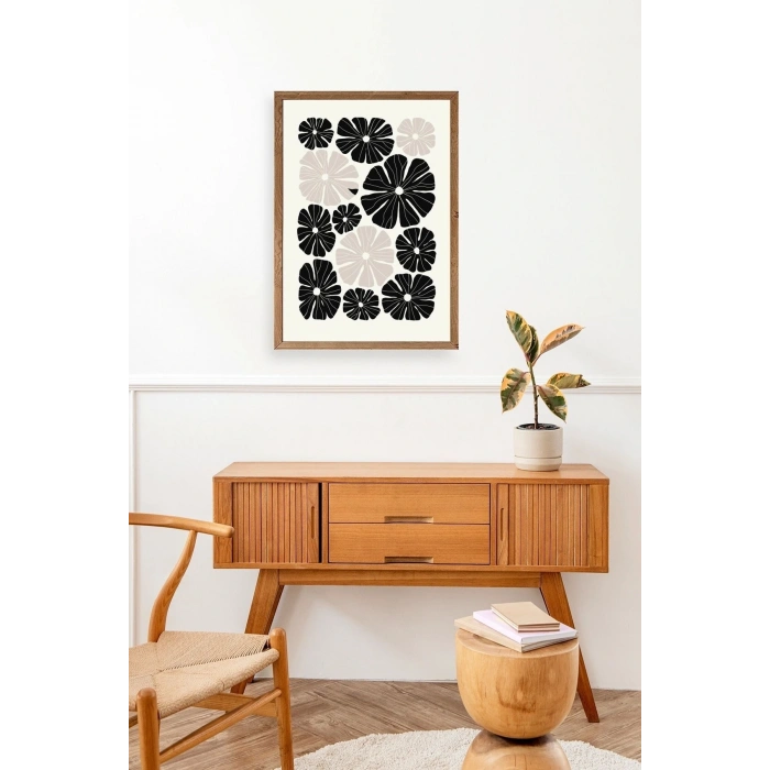 Çiçek Ahşap Çerçeveli Tablo 17 x 23