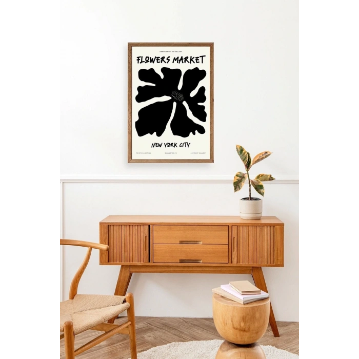 Çiçek Ahşap Çerçeveli Tablo 17 x 23