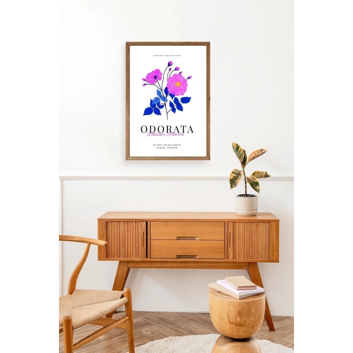 Çiçek Ahşap Çerçeveli Tablo 17 x 23