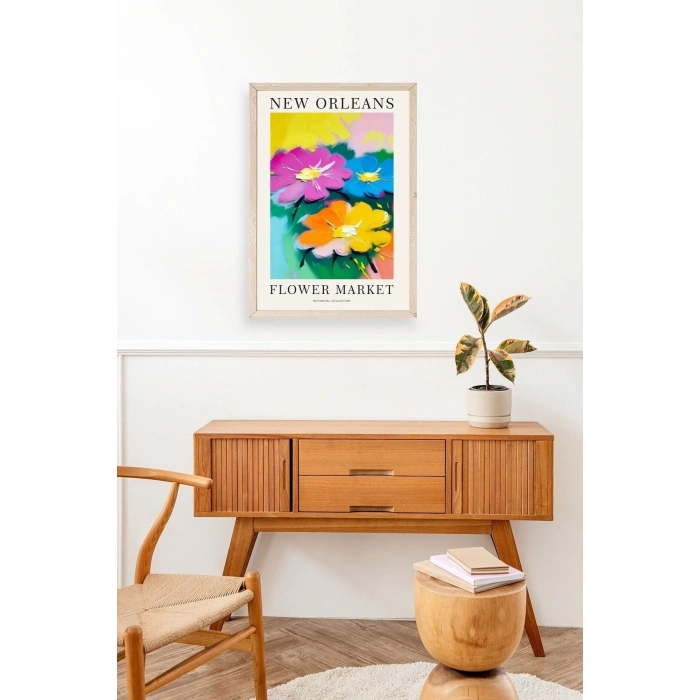 Çiçek Ahşap Çerçeveli Tablo 17 x 23