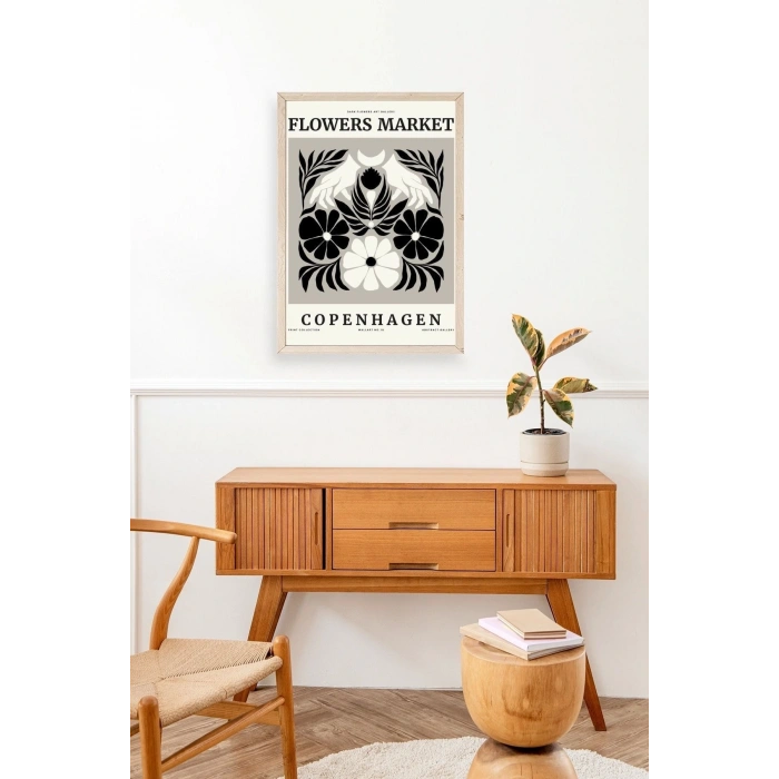 Çiçek Ahşap Çerçeveli Tablo 17 x 23