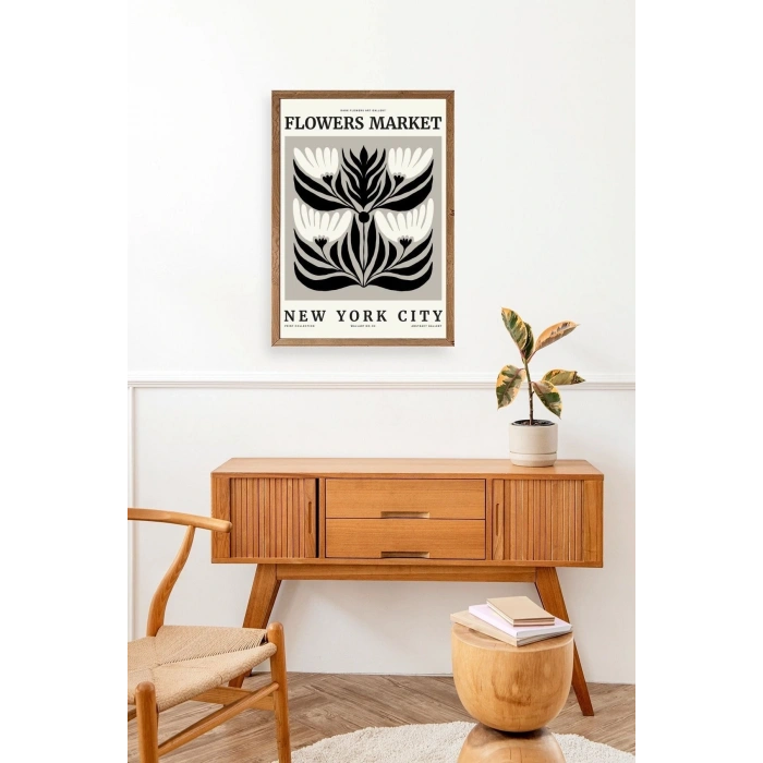 Çiçek Ahşap Çerçeveli Tablo 17 x 23