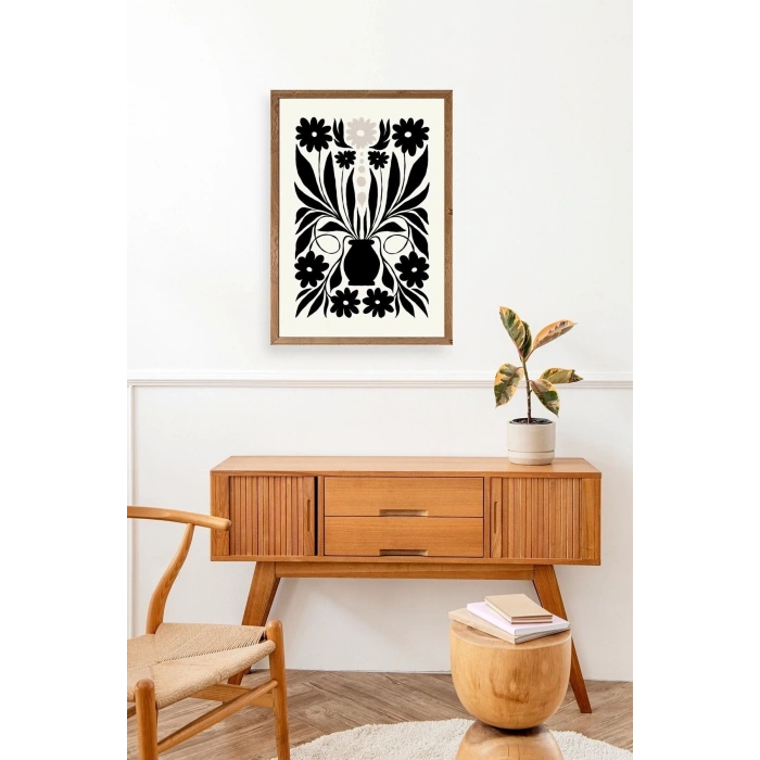 Çiçek Ahşap Çerçeveli Tablo 17 x 23