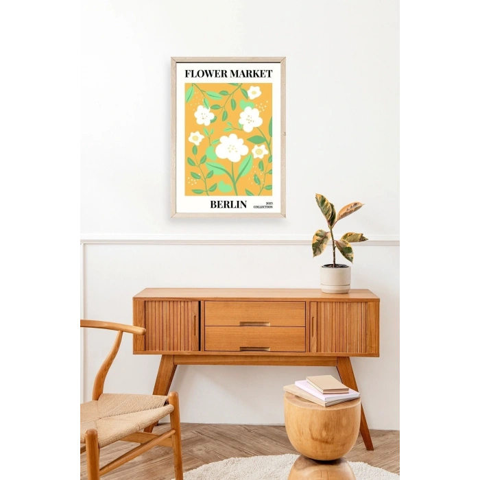 Çiçek Ahşap Çerçeveli Tablo 17 x 23