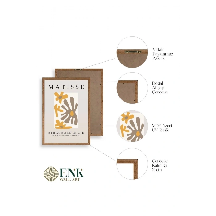 Çiçek Ahşap Çerçeveli Tablo 17 x 23