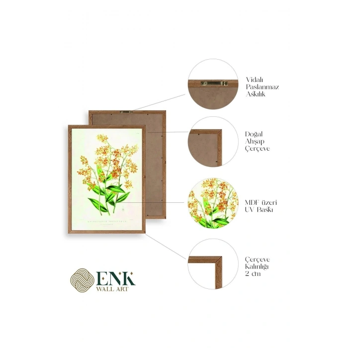 Çiçek Ahşap Çerçeveli Tablo 17 x 23
