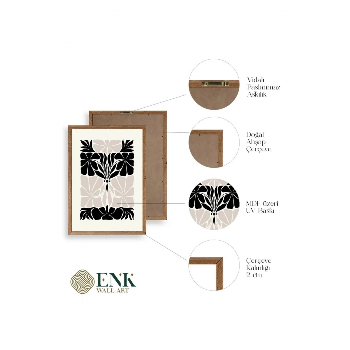 Çiçek Ahşap Çerçeveli Tablo 17 x 23
