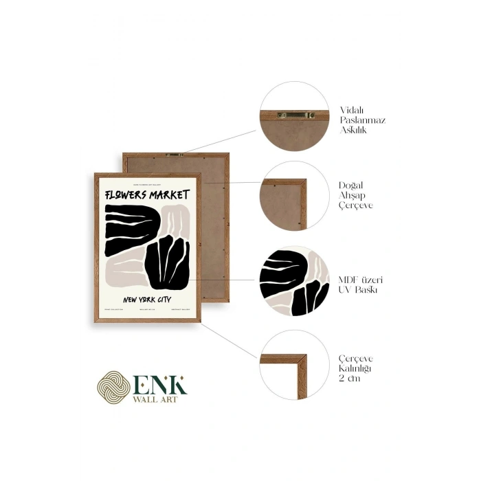 Çiçek Ahşap Çerçeveli Tablo 17 x 23