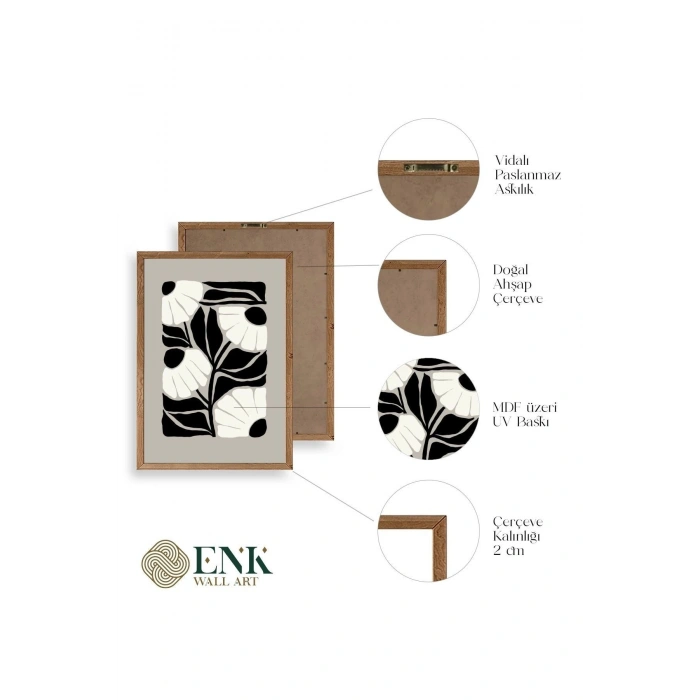 Çiçek Ahşap Çerçeveli Tablo 17 x 23